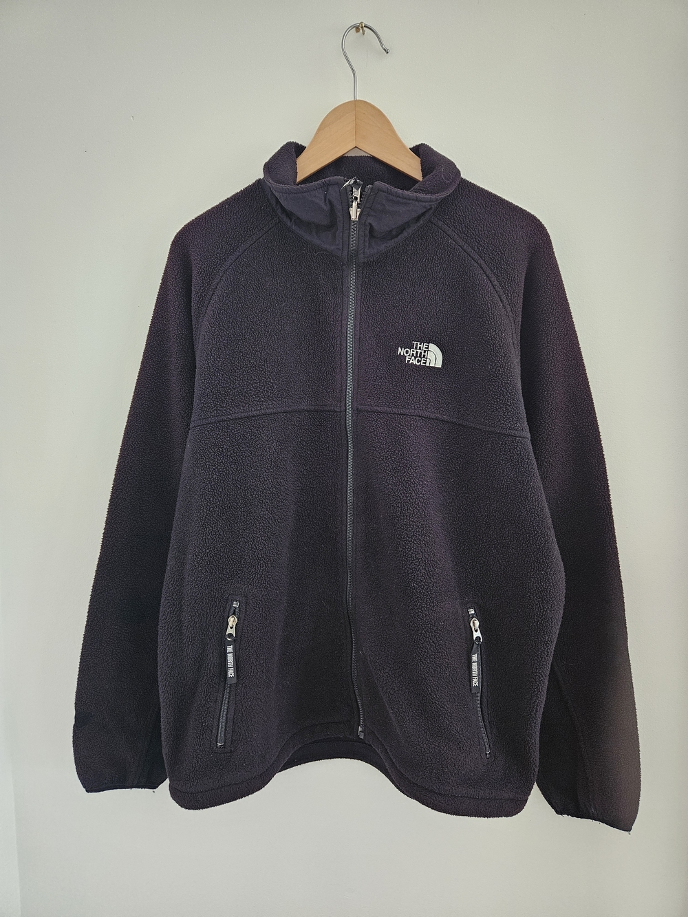 Vintage The North Face Fleece Zip Jacket Mens Large Black